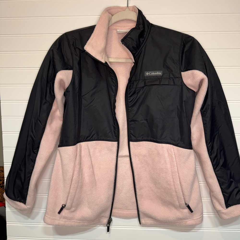 Columbia Black and Light Pink Fleece Jacket